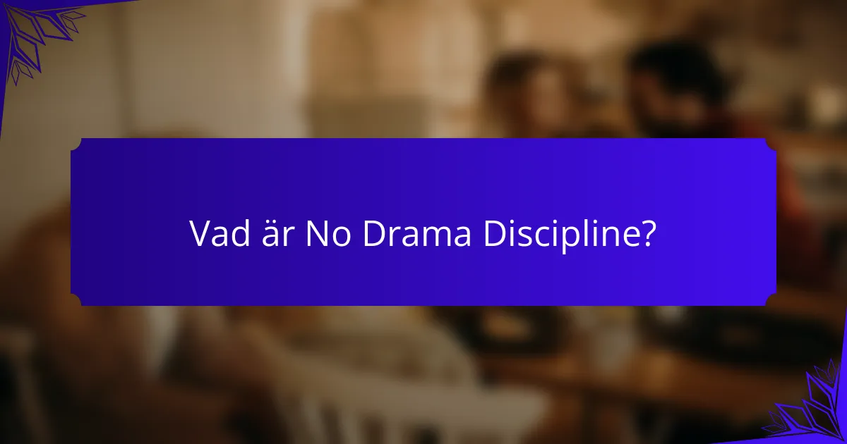 Vad är No Drama Discipline?