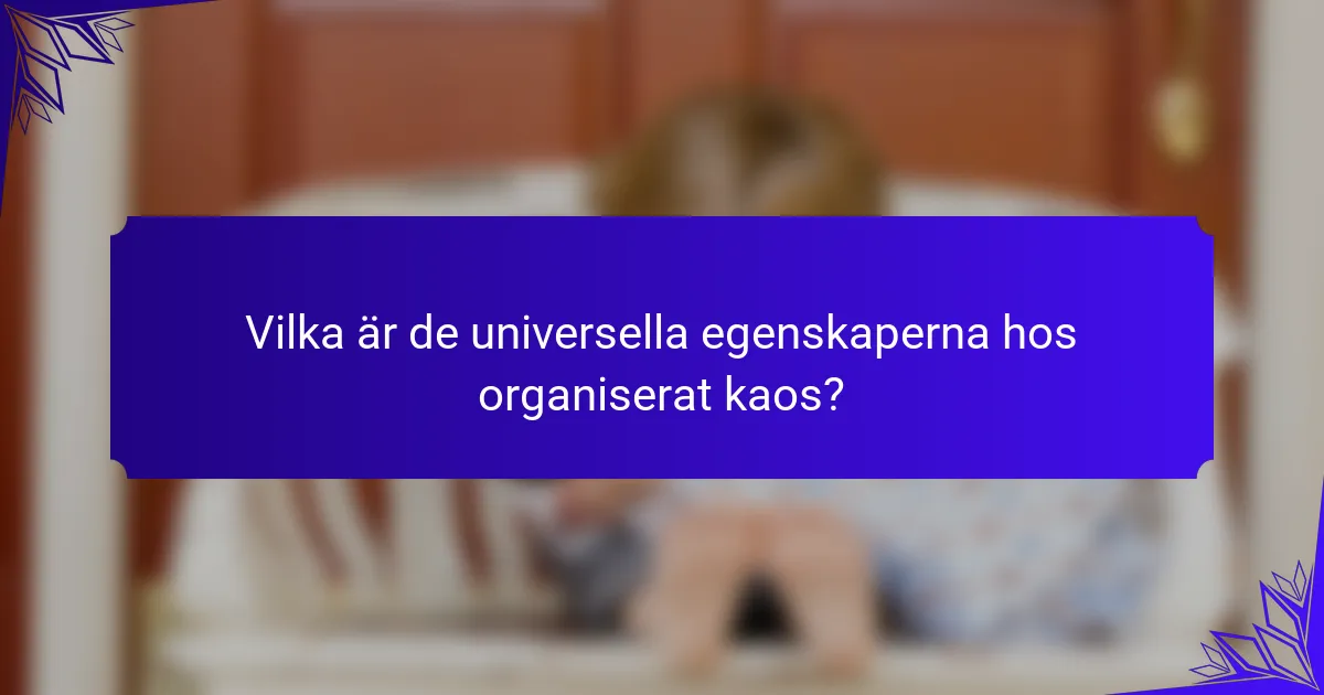 Vilka är de universella egenskaperna hos organiserat kaos?