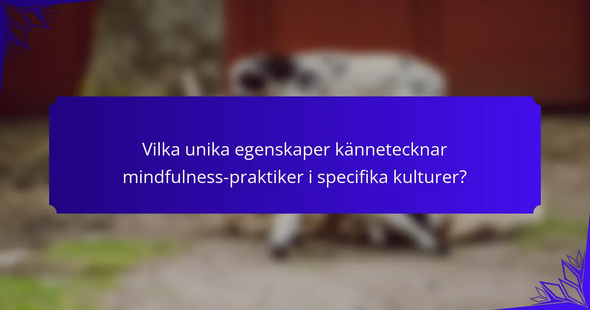 Vilka unika egenskaper kännetecknar mindfulness-praktiker i specifika kulturer?